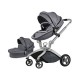 WHEELCHAIR HOT MOM GRAY 2IN1 (SPORTS SEAT + BASKET)